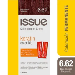 Issue Kit de Coloracion Keratin Tono 6.62 Rojo Intenso Nacardo