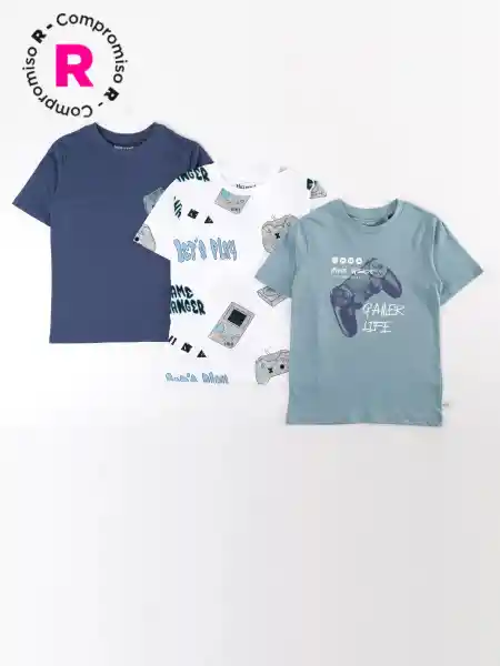 Harvest Polera Manga Corta Pack Claro Verde 6 V26