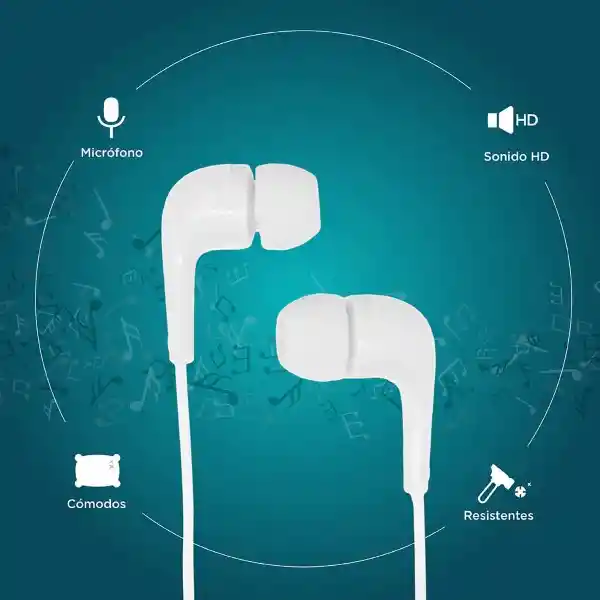 Miniso Audífonos de Cable Blanco Mod Hf233