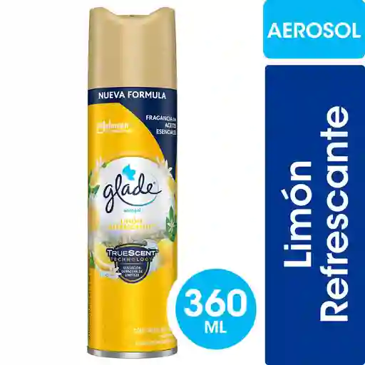Glade Aromatizante Ambiental Limón Refrescante Aerosol 360 mL