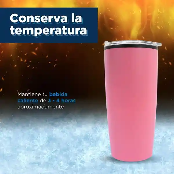 Miniso Vaso de Acero Inoxidable Para Coche Rosa 500 mL