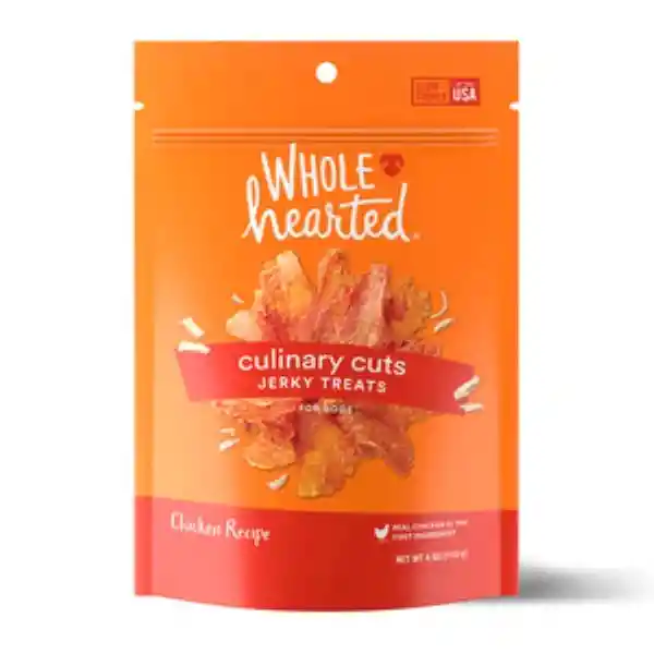 Wholehearted Premio Perro Suaves Tipo Jerky Receta Pollo