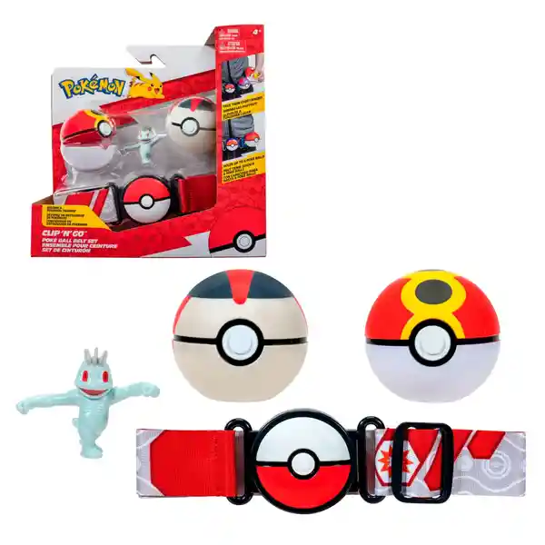 Pokémon Cinturón Entrenador Repeat Ball - Timer Ball & Machop