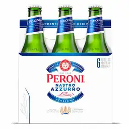 Peroni Cerveza en Botella Nastro Azzurro 6 Pack