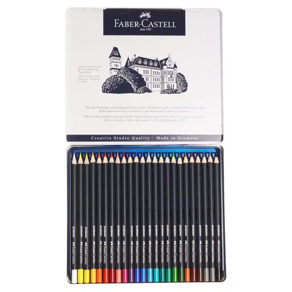 ESTUCHE DE 24 LÁPICES DE COLORES GOLDFABER CAJA METÁLICA(FSC)