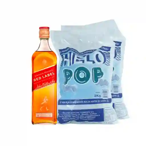Combo Johnnie Walker Whisky Escocés Red Label + Pop Hielo Bolsa