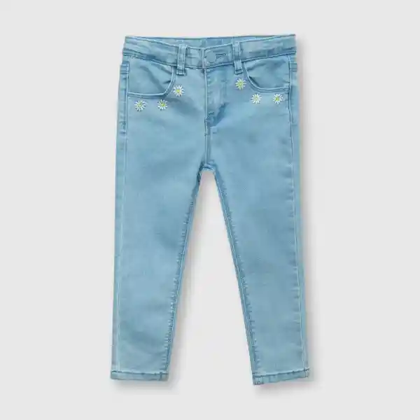 Jean Margaritas de Bebé Niña Light Denim Talla 6/9M Colloky