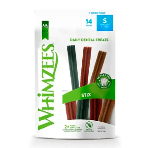 Whimzees Premio Dental Perro Vegetarianos Diseño de Sticks Chico