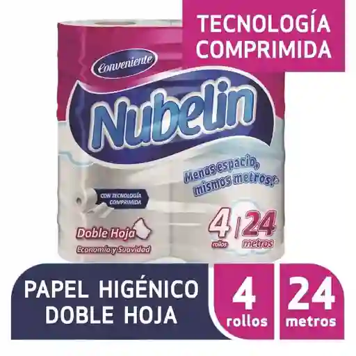 Nubelin Papel Higiénico Doble Hoja 24 m