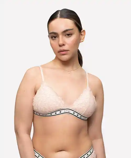 Lounge Bralette Dreamy Triángulo Encaje Rosado M