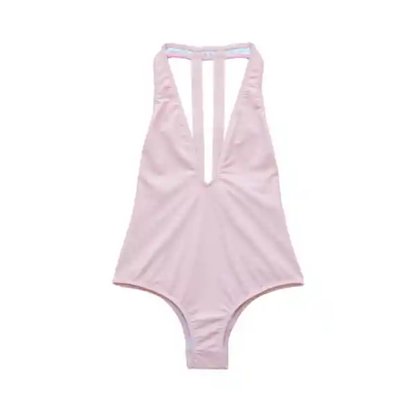 Traje de Baño Escotado Rosado Talla L Samia