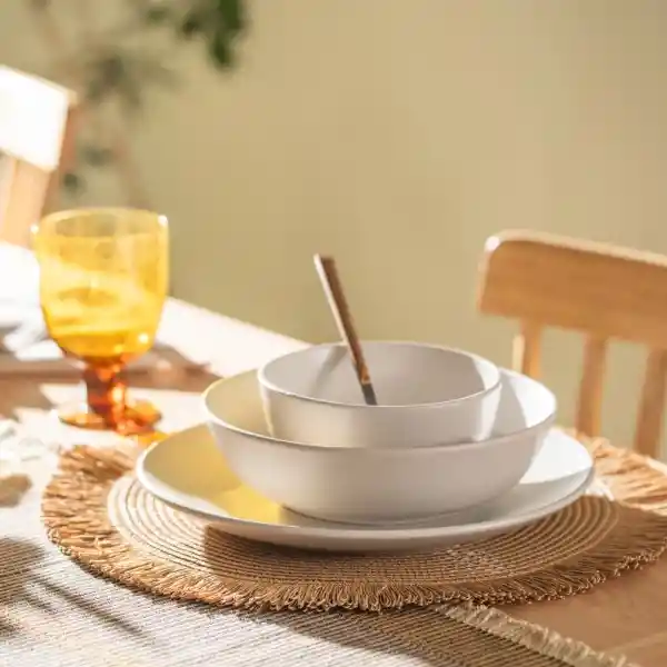 Individual Redondo de Papel Con Flecos Diámetro 38 cm Casaideas