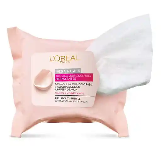 Loreal Paris- Hidra Total 5 Toallitas Desmaquillantes Hidratantes