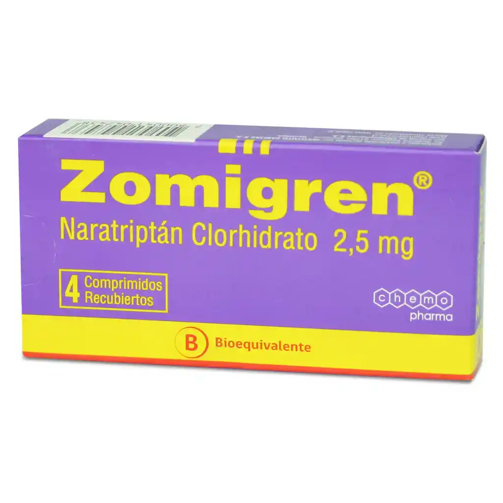 Zomigren Naratriptán 2.5 Mg Recubiertos