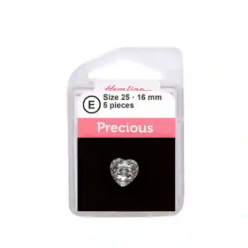 Botón Plástico Cristal Corazón Claro 16mm 5 D Hb03725.23 16m 8