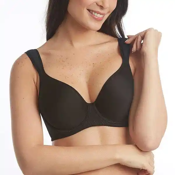 Sostén Liso Spacer Bretel Acolchado Color Negro Talla 38E Flores