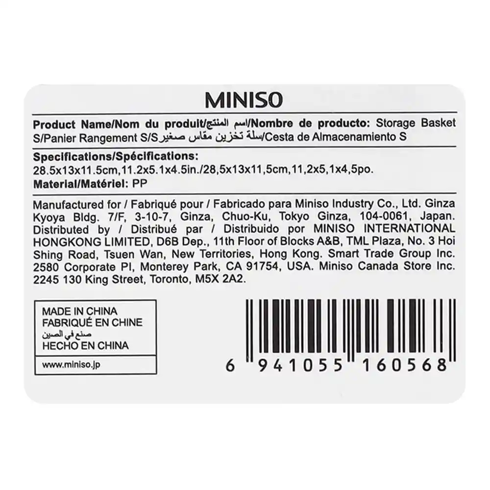 Miniso Caja De Plastico Rectangular S