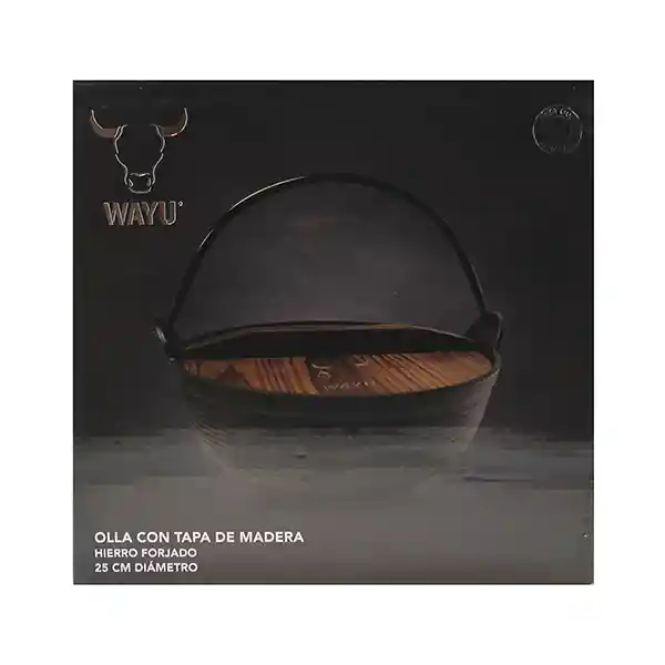 Wayu Olla Con Tapa de Madera Iron Cast