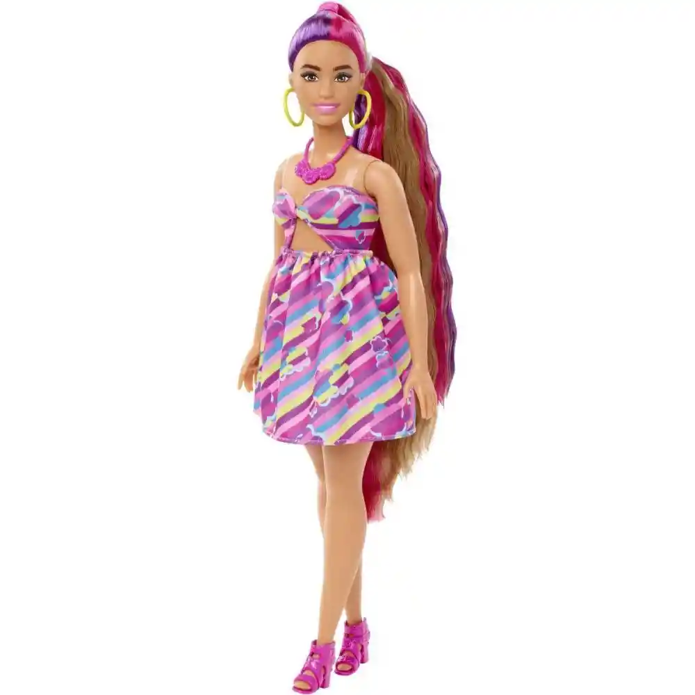 Barbie Muñeca Totally Hair Vestido de Flores