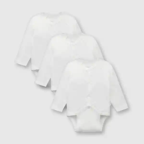 Pack Pilucho de Algodón Bebé Unisex Blanco Talla 18/24M Colloky