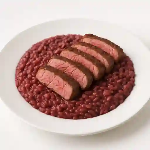 Risotto Al Vino Tinto con Filete
