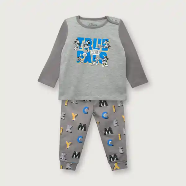 Pijama Mickey de Niño Gris Marengo Talla 3/6M Opaline