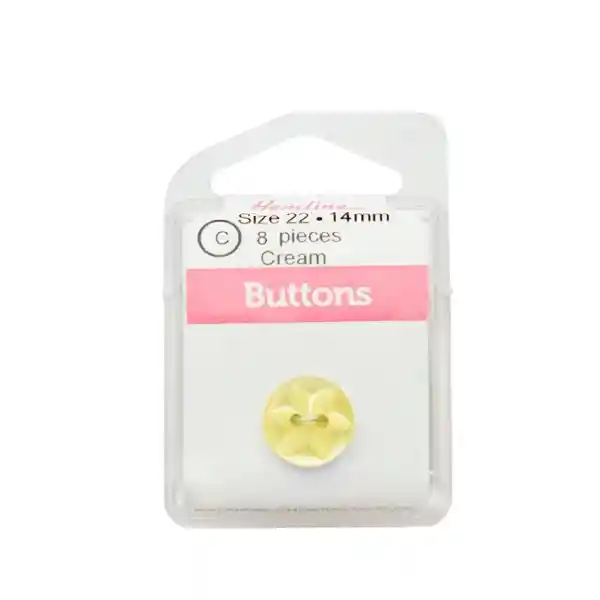 Botón Plástico Redondo Estrella Amarillo14mm 8 D Hb00722.04