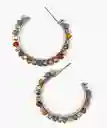 Aros Argollas Mostacillas Colores Plateado Lounge