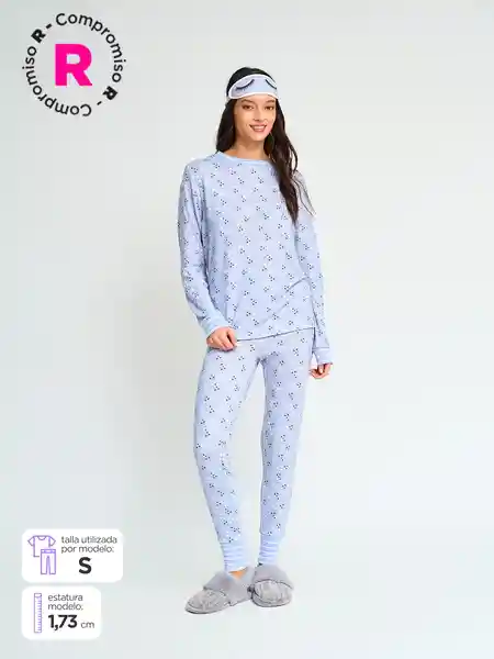 Index Pijama Bas Manga Larga Print fb Denim S V26