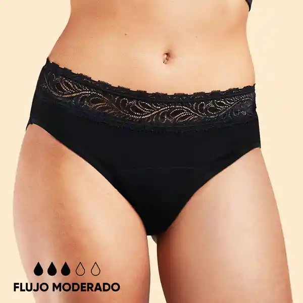 Bloodygreen Panty H.w. Flujo Moderado Negro L