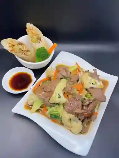 Colacion Chapsui de Carne con Arroz Chaufan 5 Unidades de Wantan