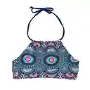 Bikini Peto Con Amarras Estampado Azul Talla L Samia