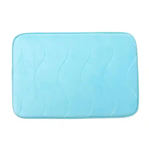 Piso Baño Memory Foam Text Aqua 40 x 60