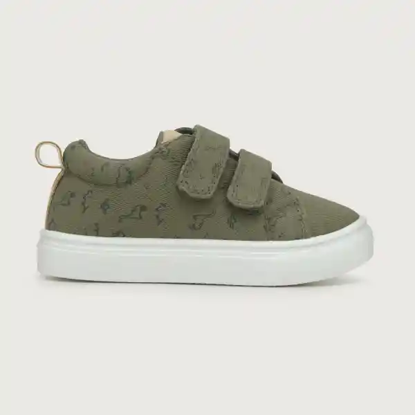 Zapatillas Velcro Doble Niño Militar Talla 20 Opaline