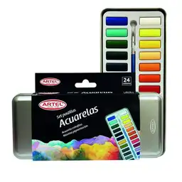 Estuche Acuarela Pastillas 24 Colores