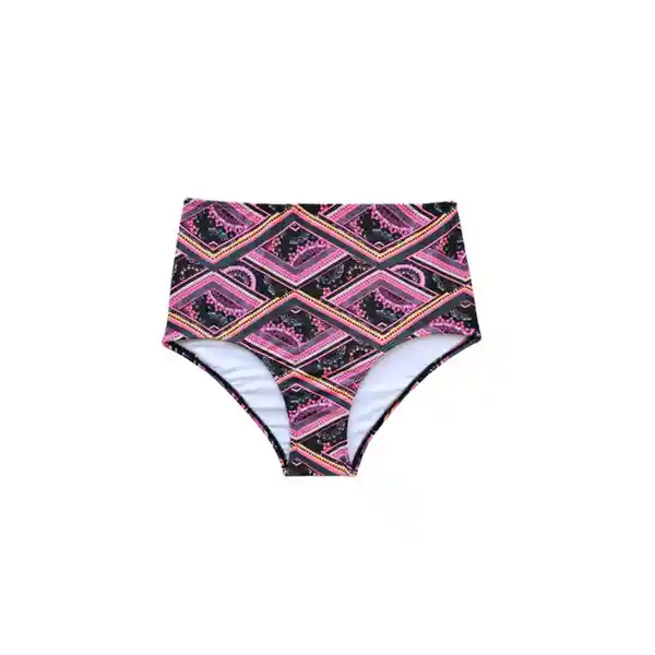 Bikini Calzón Pin up Clásico Estampado Fucsia Talla S Samia