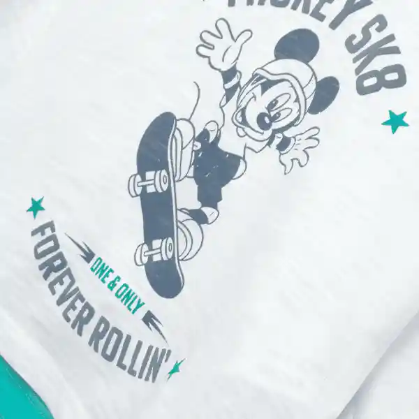 Polera Disney Manga Larga de Niño Blanco Talla 6M Opaline