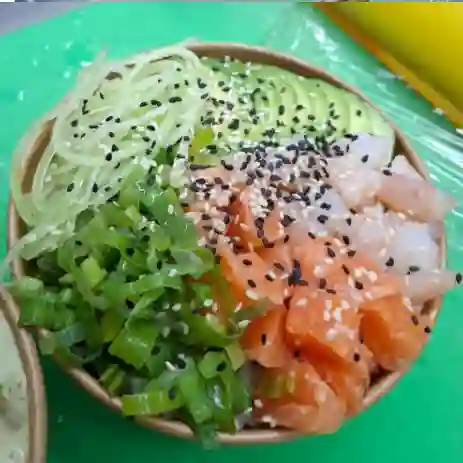 Gohan de camarón y salmón