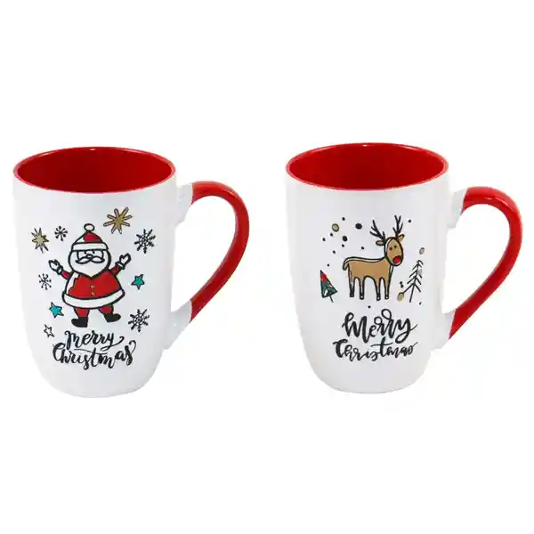 Set Mug Menaje Santa y Reno Ripley Home