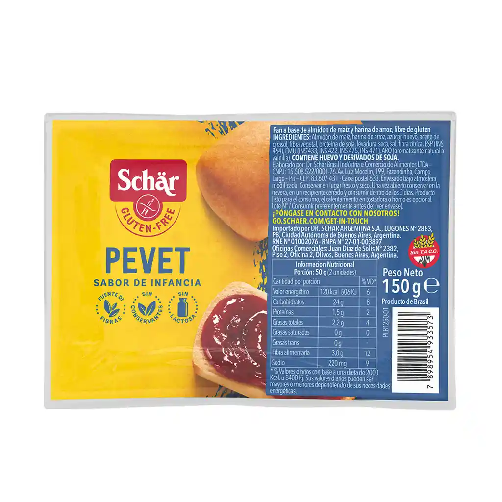 Pan Schär Pevet Sin Tacc Paquete 150 G.