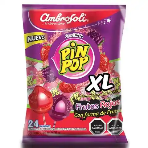 Pin Pop Chupetes Sabor Frutos Rojos