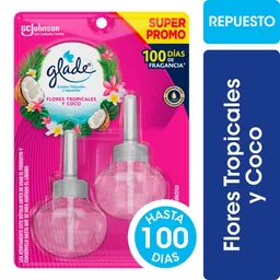 Desodorante Ambiental Glade Aceites Naturales Tropical Floral Repuesto Twinpack 21ml