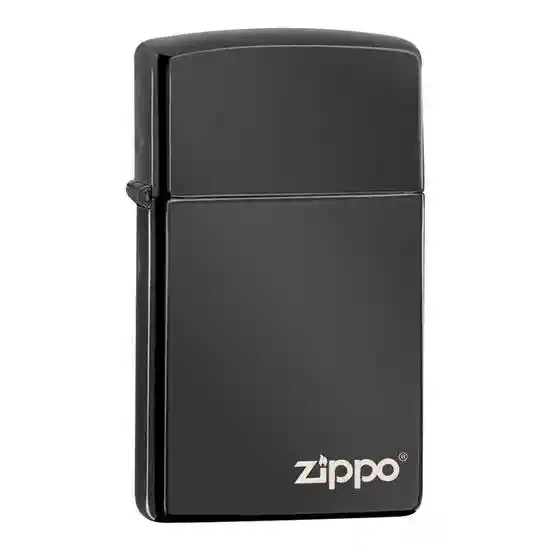 Zippo Encendedor Lighter Slim Ebony Logo Negro