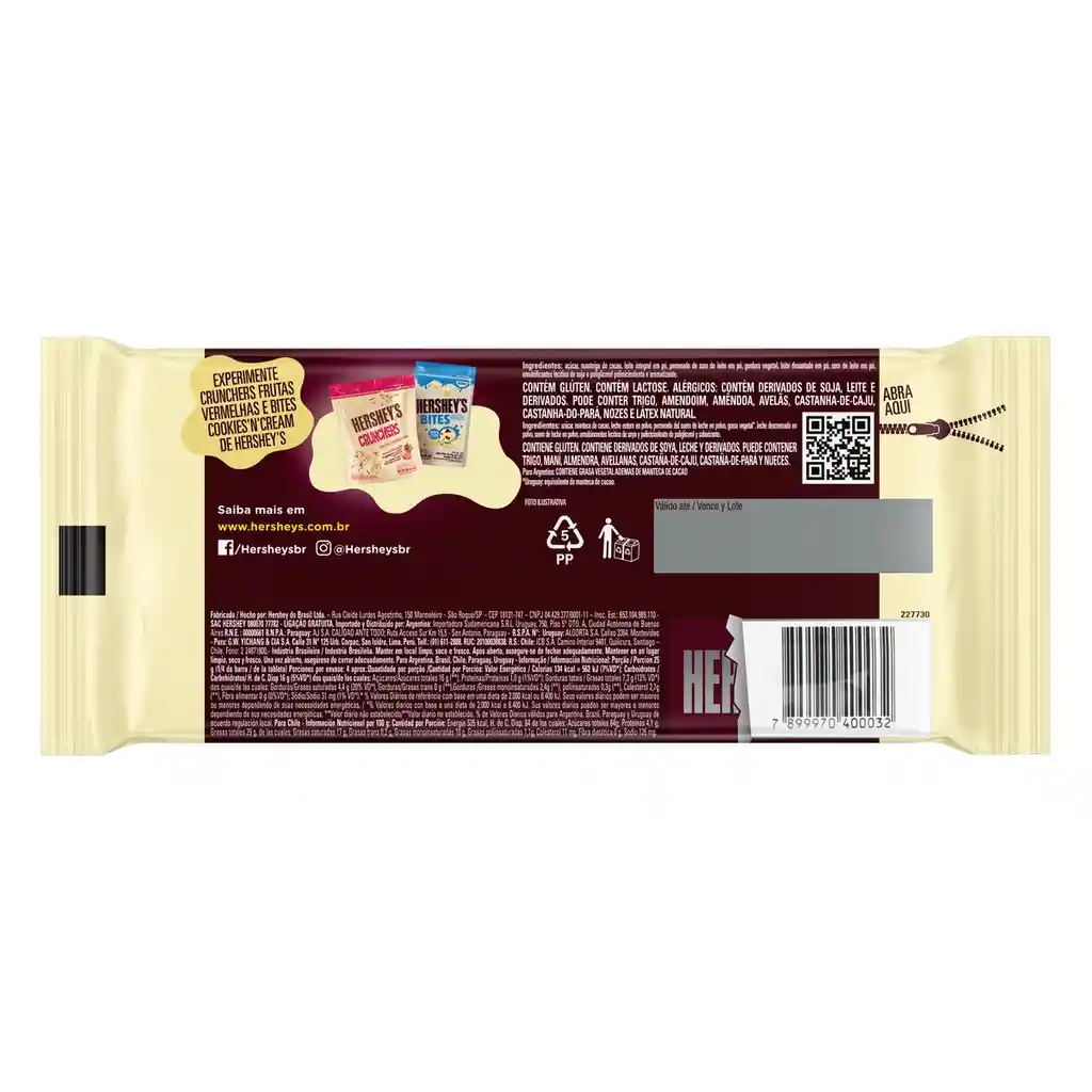 Hersheys chocolate blanco
