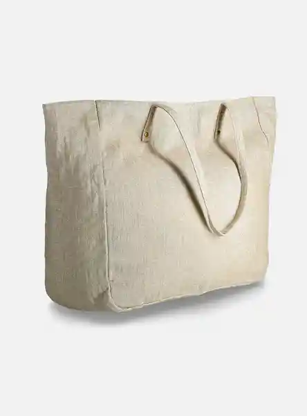 Bolso de Lino Beige Brillante