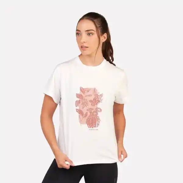 Polera Manga Corta Mujer S Flora Blanco Atakama Outdoor