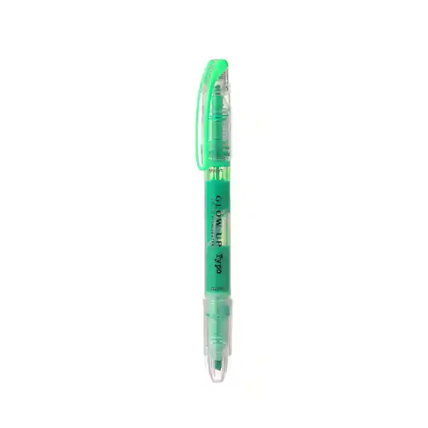 Plumón Fosforescente Doble Cabeza Color Verde Miniso