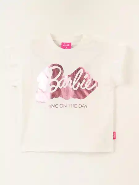 Barbie Polera Manga Corta Nina Blanco 6 V26 314014464