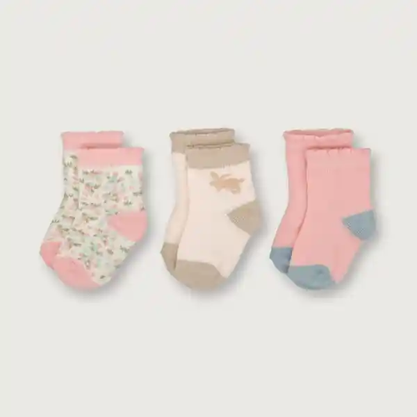 Pack Calcetines de Niña Rosado Talla 3/6M Opaline