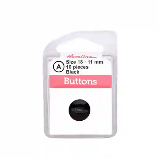Botón Plástico Ojo De Pez Negro 11mm 10 D Hb00418.02 11mm 10